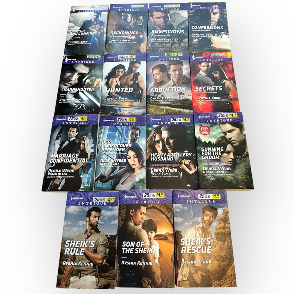 Romance Novels 15 Book Bundle Intrigue Harlequin 200+ pages in each paperback